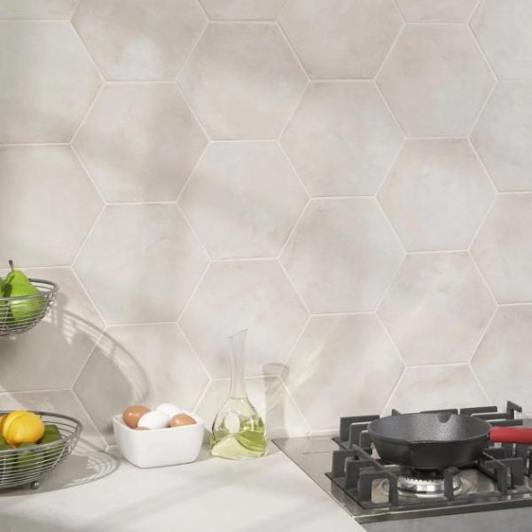 Outdoor & Pavers | 1 sq. ft. Ava Bianco 8″ Hexagon Matte Porcelain Tile Bianco Bathroom Bathroom