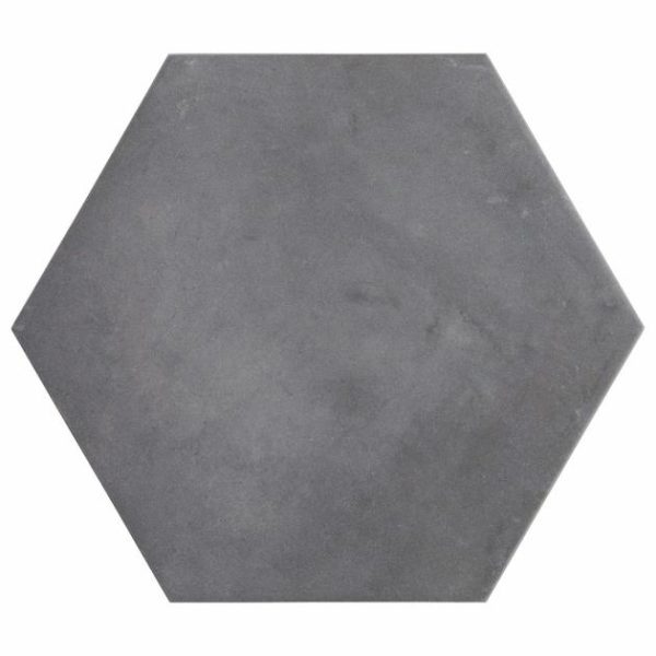 Outdoor & Pavers | 1 sq. ft. Ava Charcoal Black 8″ Hexagon Matte Porcelain Tile Charcoal Bathroom Bathroom