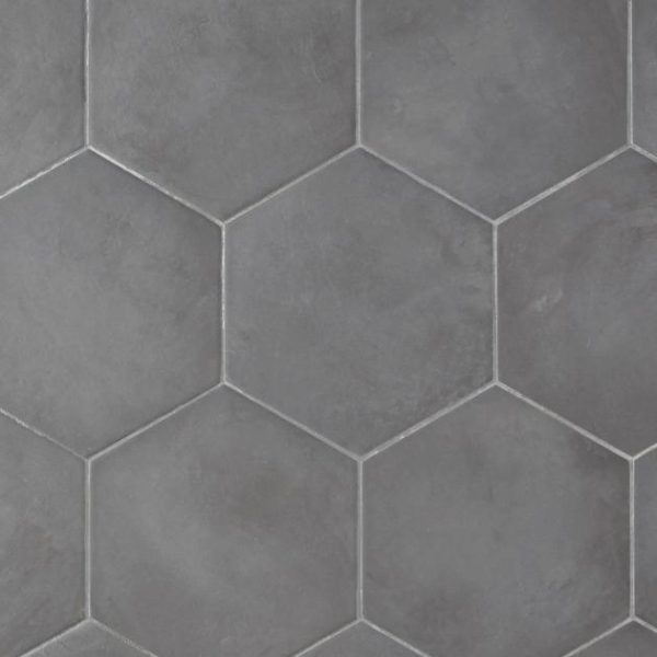 Outdoor & Pavers | 1 sq. ft. Ava Charcoal Black 8″ Hexagon Matte Porcelain Tile Charcoal Bathroom Bathroom