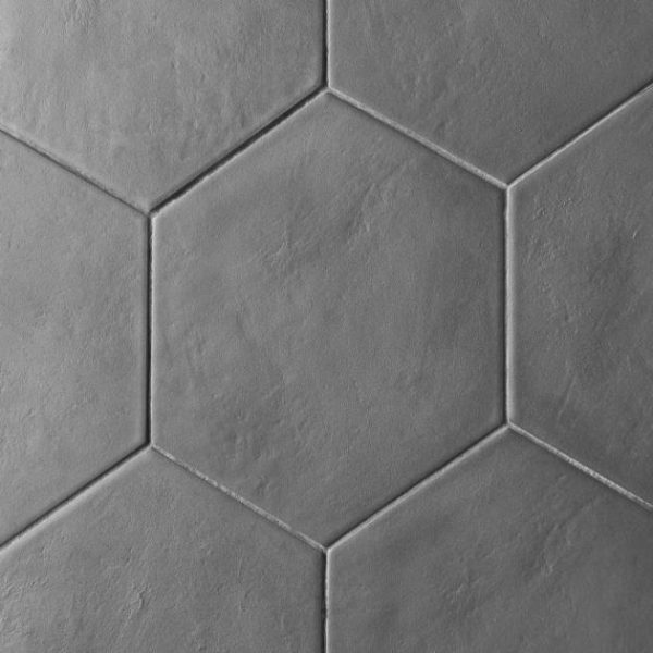 Outdoor & Pavers | 1 sq. ft. Ava Charcoal Black 8″ Hexagon Matte Porcelain Tile Charcoal Bathroom Bathroom