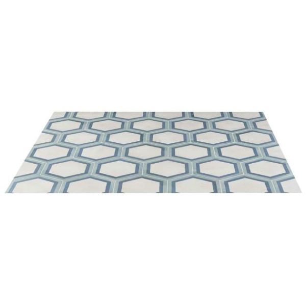 Outdoor & Pavers | 1 sq. ft. Ava Deco Ocean Cielo 8″ Hexagon Matte Porcelain Tile Deco Blue Bathroom Bathroom