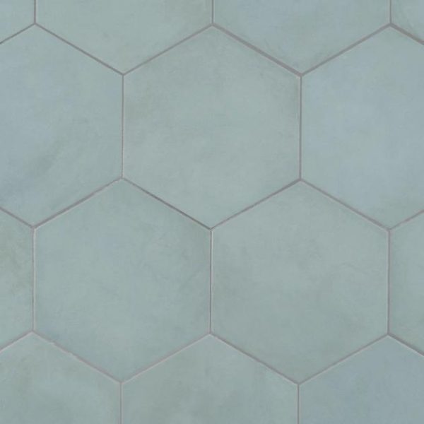 Outdoor & Pavers | 1 sq. ft. Ava Green Cielo 8″ Hexagon Matte Porcelain Tile Green Bathroom Bathroom