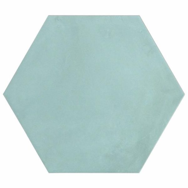 Outdoor & Pavers | 1 sq. ft. Ava Green Cielo 8″ Hexagon Matte Porcelain Tile Green Bathroom Bathroom