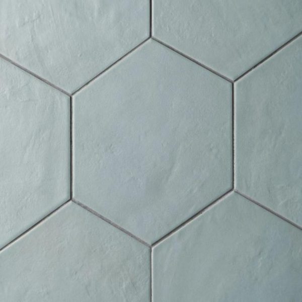 Outdoor & Pavers | 1 sq. ft. Ava Green Cielo 8″ Hexagon Matte Porcelain Tile Green Bathroom Bathroom