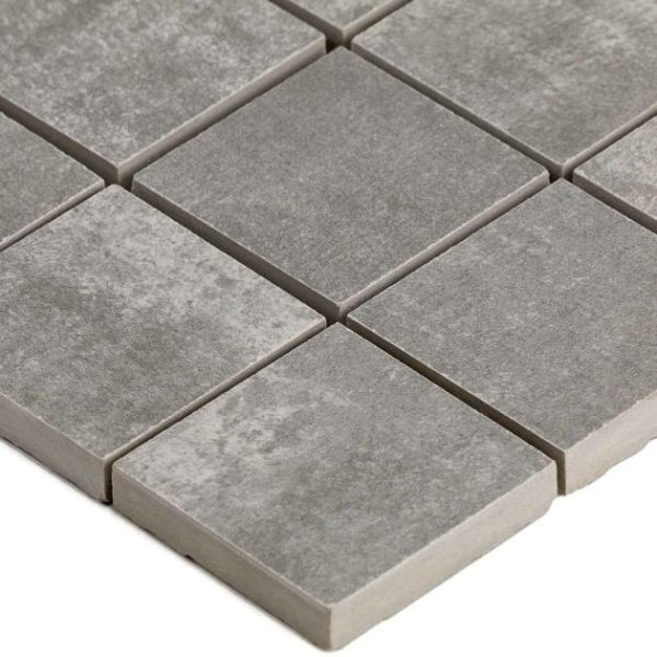 Outdoor & Pavers | 1 sq. ft. Basic Cement Ash 2×2 Matte Porcelain Mosaic Tile Ash Bathroom Ash