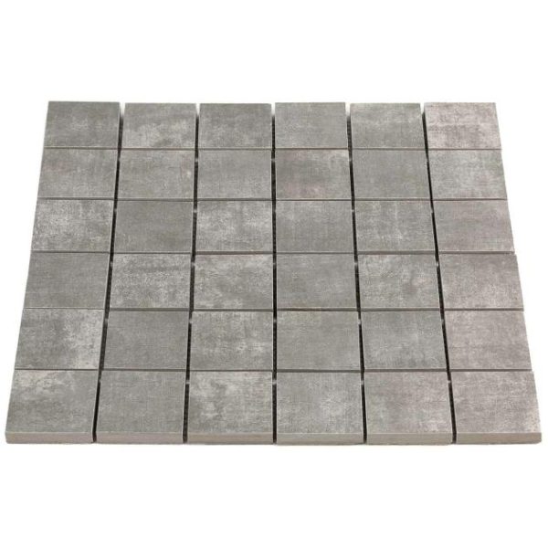 Outdoor & Pavers | 1 sq. ft. Basic Cement Ash 2×2 Matte Porcelain Mosaic Tile Ash Bathroom Ash