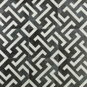 Outdoor & Pavers | 1 sq. ft. Bella Mori White & Black Encaustic 9×9 Matte Porcelain Tile Mori Backsplash & Kitchen Backsplash & Kitchen