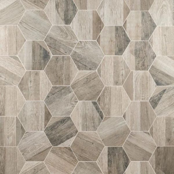 Outdoor & Pavers | 1 sq. ft. Caribou Olive Esagona 8″ Hexagon Matte Porcelain Wood Look Tile Olive Bathroom Bathroom