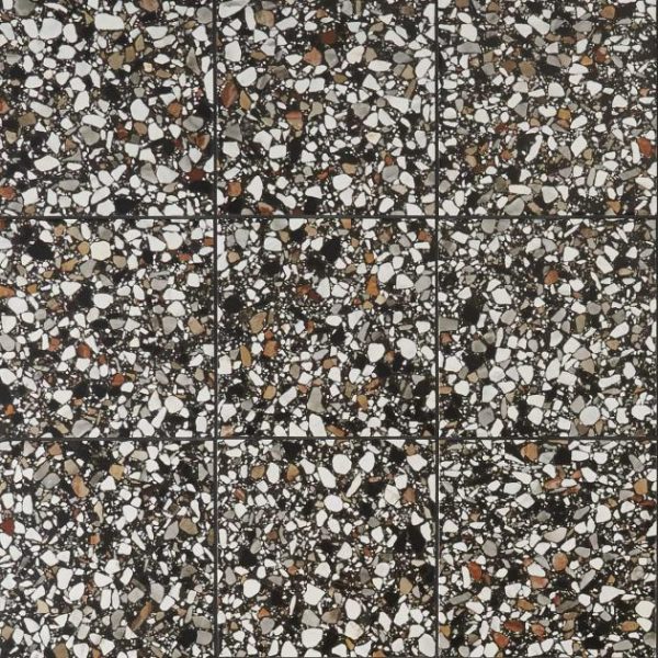 Outdoor & Pavers | 1 sq. ft. Chips Macro Nero Black 8×8 Terrazzo Look Matte Porcelain Tile Nero Bathroom Bathroom