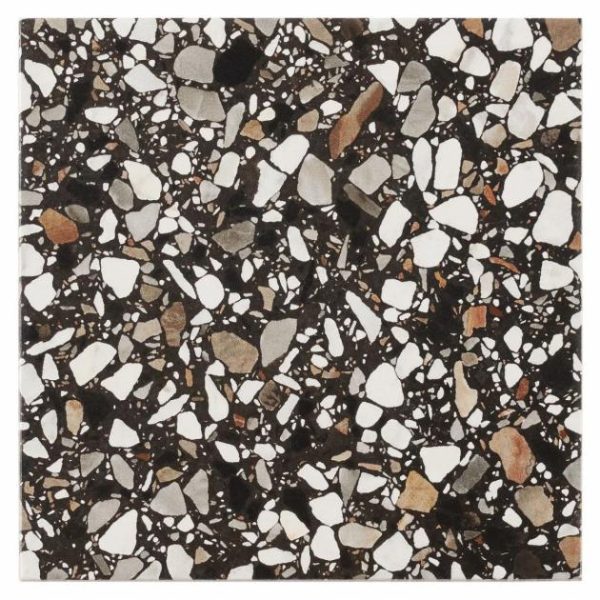 Outdoor & Pavers | 1 sq. ft. Chips Macro Nero Black 8×8 Terrazzo Look Matte Porcelain Tile Nero Bathroom Bathroom