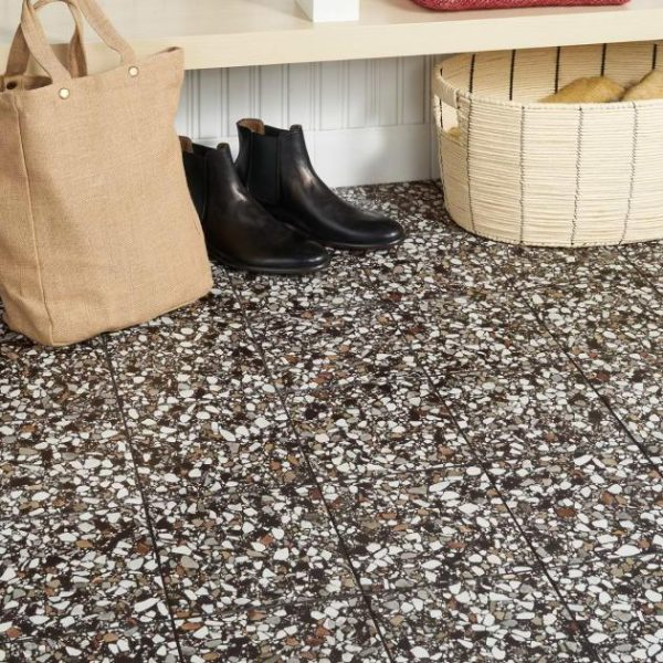 Outdoor & Pavers | 1 sq. ft. Chips Macro Nero Black 8×8 Terrazzo Look Matte Porcelain Tile Nero Bathroom Bathroom