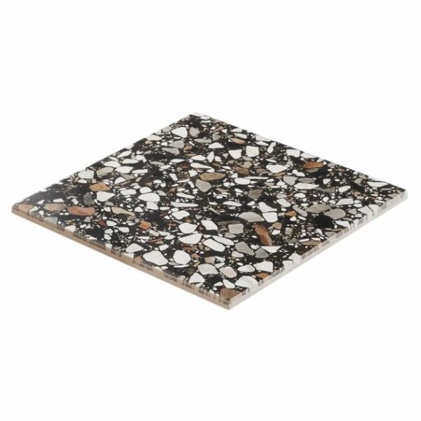 Outdoor & Pavers | 1 sq. ft. Chips Macro Nero Black 8×8 Terrazzo Look Matte Porcelain Tile Nero Bathroom Bathroom