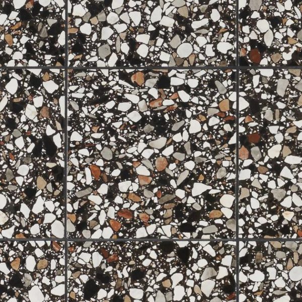 Outdoor & Pavers | 1 sq. ft. Chips Macro Nero Black 8×8 Terrazzo Look Matte Porcelain Tile Nero Bathroom Bathroom