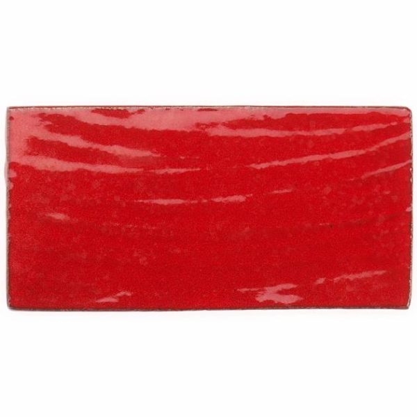 Outdoor & Pavers | 1 sq. ft. Emery Selenium Red 4×8 Handmade Crackled Glossy Terracotta Subway Tile Red Backsplash & Kitchen Backsplash & Kitchen