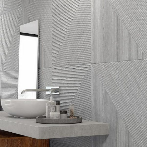 Outdoor & Pavers | 1 sq. ft. Enso Gray 24×48 Ribbed Matte Porcelain Wood Look Tile Gray Bathroom Bathroom