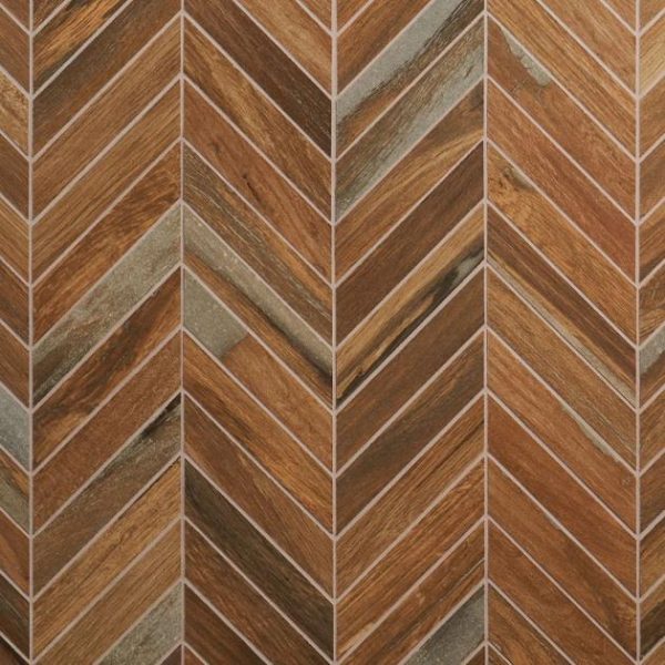 Outdoor & Pavers | 1 sq. ft. Eternal Chevron Oak Matte Porcelain Wood Look Mosaic Tile Oak Chevron Bathroom Bathroom