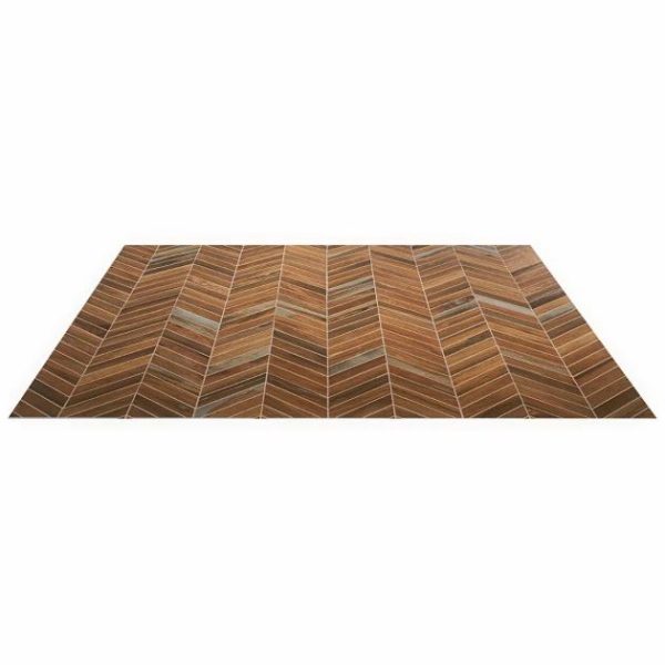 Outdoor & Pavers | 1 sq. ft. Eternal Chevron Oak Matte Porcelain Wood Look Mosaic Tile Oak Chevron Bathroom Bathroom