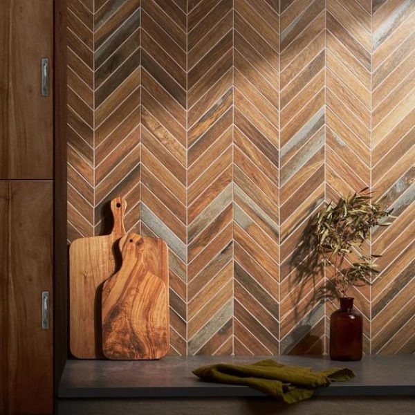 Outdoor & Pavers | 1 sq. ft. Eternal Chevron Oak Matte Porcelain Wood Look Mosaic Tile Oak Chevron Bathroom Bathroom