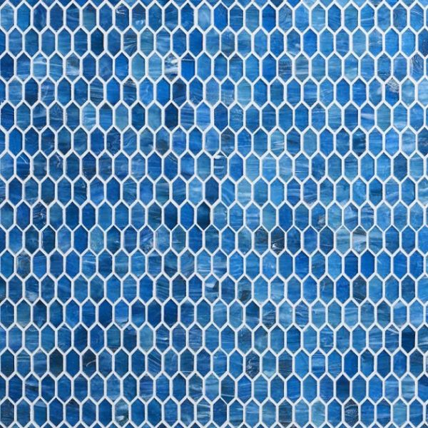 Outdoor & Pavers | 1 sq. ft. Flicker Iridescent Marine Blue 1/4″ x 1″ Polished Glass Mosaic Tile Marine Blue Backsplash & Kitchen Backsplash & Kitchen