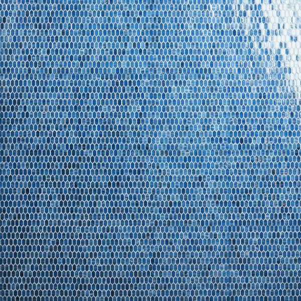 Outdoor & Pavers | 1 sq. ft. Flicker Iridescent Marine Blue 1/4″ x 1″ Polished Glass Mosaic Tile Marine Blue Backsplash & Kitchen Backsplash & Kitchen