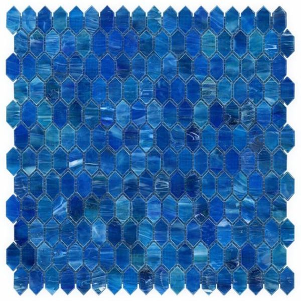 Outdoor & Pavers | 1 sq. ft. Flicker Iridescent Marine Blue 1/4″ x 1″ Polished Glass Mosaic Tile Marine Blue Backsplash & Kitchen Backsplash & Kitchen