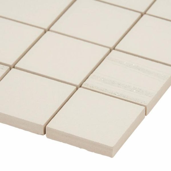 Outdoor & Pavers | 1 sq. ft. Halo Textured Pearl Beige 2×2 Porcelain Mosaic Tile Pearl Backsplash & Kitchen Backsplash & Kitchen