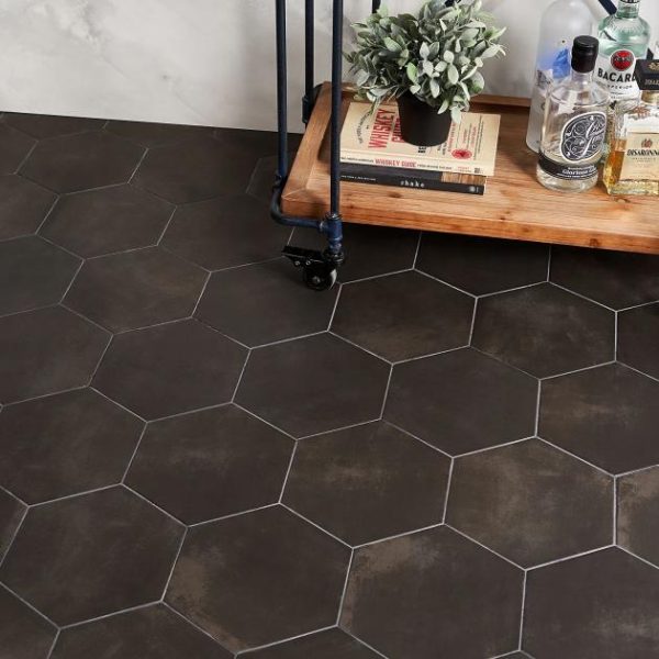 Outdoor & Pavers | 1 sq. ft. HexArt Nero 8″ Hexagon Porcelain Matte Tile Nero 8 Bathroom Bathroom