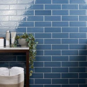 Outdoor & Pavers | 1 sq. ft. Kiln Blue 3×9 Polished Porcelain Subway Tile Blue Backsplash & Kitchen Backsplash & Kitchen