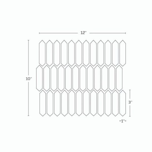 Outdoor & Pavers | 1 sq. ft. Komorebi Picket Juneau Spring Multicolor 1×3 Polished Glass Mosaic Tile Juneau Spring Backsplash & Kitchen Backsplash & Kitchen