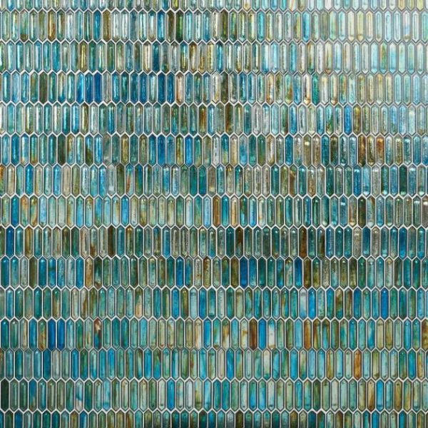 Outdoor & Pavers | 1 sq. ft. Komorebi Picket Juneau Spring Multicolor 1×3 Polished Glass Mosaic Tile Juneau Spring Backsplash & Kitchen Backsplash & Kitchen