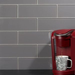 Outdoor & Pavers | 1 sq. ft. Loft Ash Gray 4×12 Polished Glass Subway Wall Tile Ash Gray Backsplash & Kitchen Ash Gray