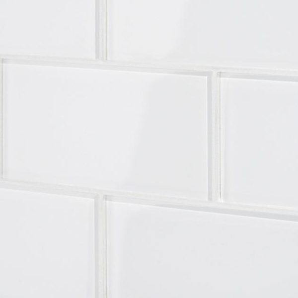 Outdoor & Pavers | 1 sq. ft. Loft Super White 3×6 Polished Glass Subway Wall Tile Super White Backsplash & Kitchen Backsplash & Kitchen