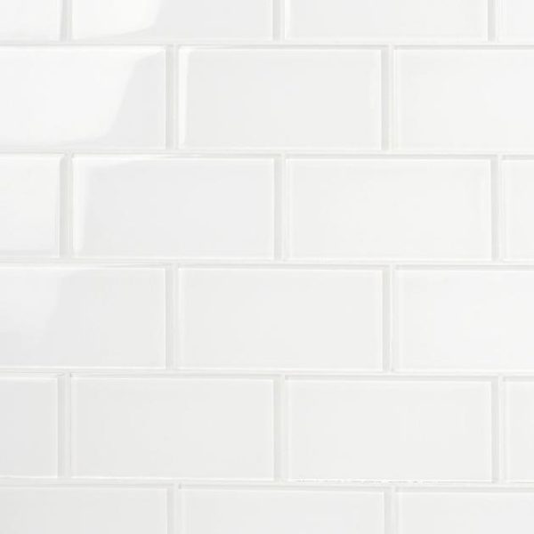 Outdoor & Pavers | 1 sq. ft. Loft Super White 3×6 Polished Glass Subway Wall Tile Super White Backsplash & Kitchen Backsplash & Kitchen