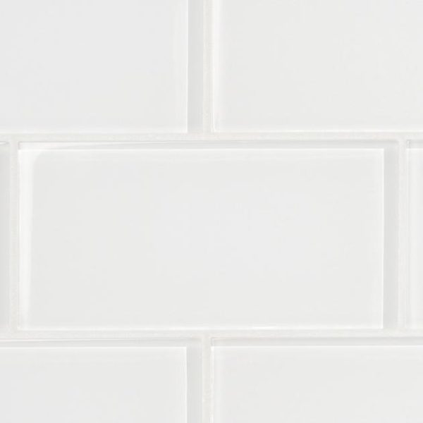 Outdoor & Pavers | 1 sq. ft. Loft Super White 3×6 Polished Glass Subway Wall Tile Super White Backsplash & Kitchen Backsplash & Kitchen