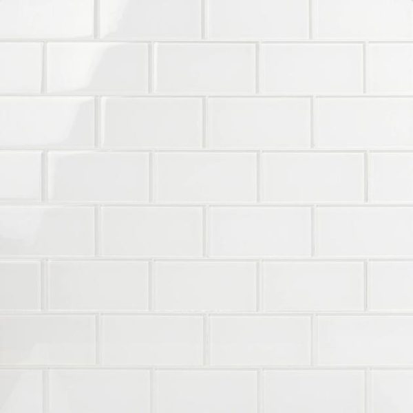 Outdoor & Pavers | 1 sq. ft. Loft Super White 3×6 Polished Glass Subway Wall Tile Super White Backsplash & Kitchen Backsplash & Kitchen