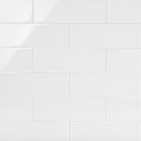 Outdoor & Pavers | 1 sq. ft. Loft Super White 4×12 Polished Glass Subway Tile for Wall Super White Backsplash & Kitchen Backsplash & Kitchen