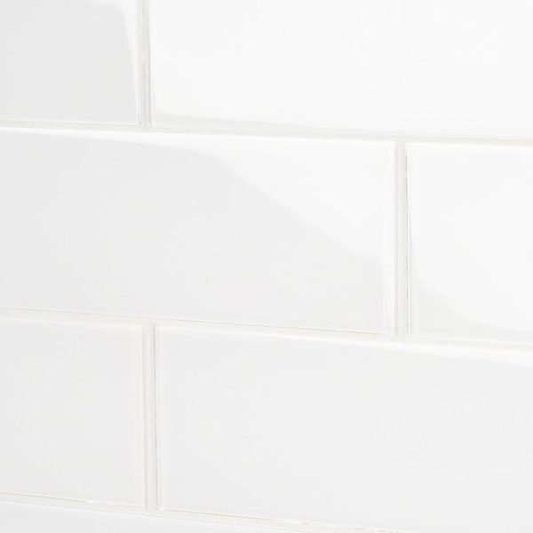 Outdoor & Pavers | 1 sq. ft. Loft Super White 4×12 Polished Glass Subway Tile for Wall Super White Backsplash & Kitchen Backsplash & Kitchen