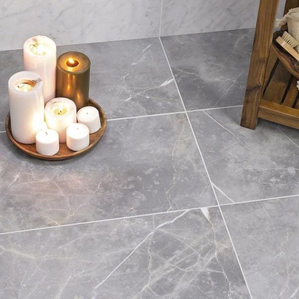 Outdoor & Pavers | 1 sq. ft. Marble Tech Grigio Imperiale 12×24 Matte Porcelain Tile Gray Matte Bathroom Bathroom