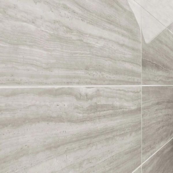 Outdoor & Pavers | 1 sq. ft. Nashville Gray 12×24 Travertine Look Polished Porcelain Tile Gray Polished Bathroom Bathroom