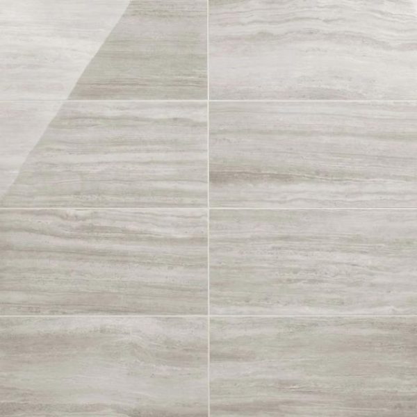 Outdoor & Pavers | 1 sq. ft. Nashville Gray 12×24 Travertine Look Polished Porcelain Tile Gray Polished Bathroom Bathroom