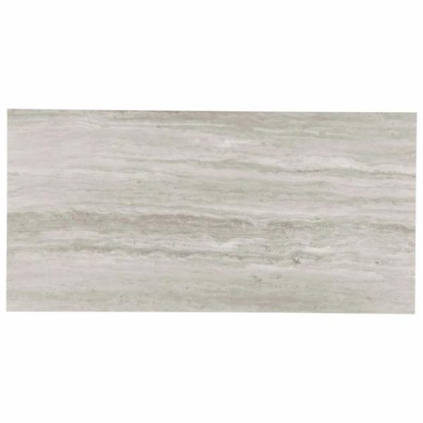 Outdoor & Pavers | 1 sq. ft. Nashville Gray 12×24 Travertine Look Polished Porcelain Tile Gray Polished Bathroom Bathroom