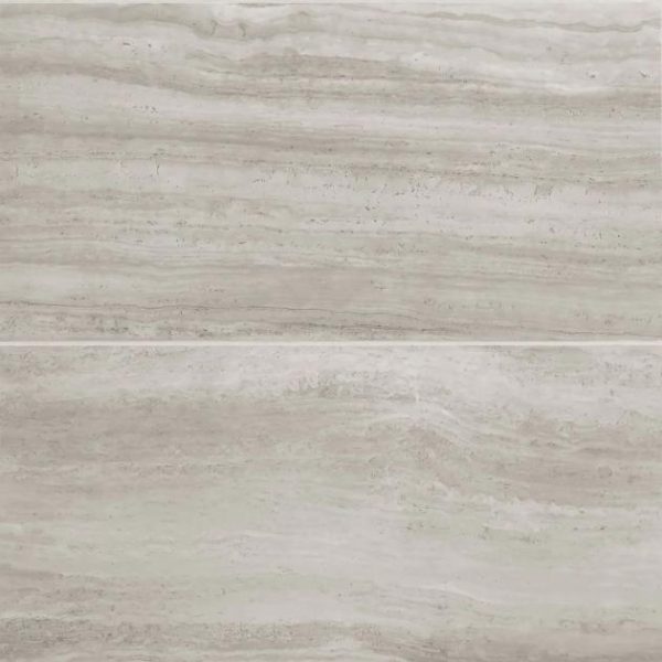 Outdoor & Pavers | 1 sq. ft. Nashville Gray 12×24 Travertine Look Polished Porcelain Tile Gray Polished Bathroom Bathroom