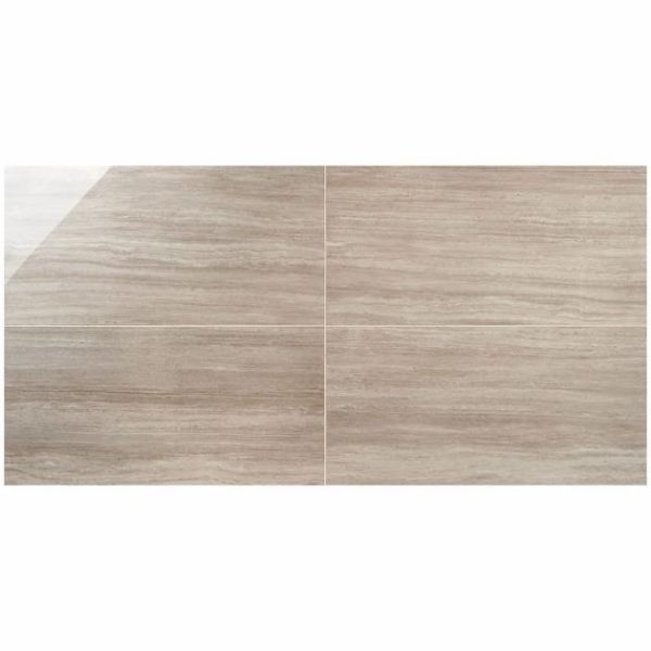 Outdoor & Pavers | 1 sq. ft. Nashville Taupe Beige 24×48 Travertine Look Polished Porcelain Tile Taupe Polished Bathroom Bathroom