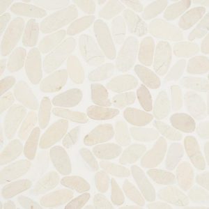 Outdoor & Pavers | 1 sq. ft. Nature Oval Lovina White Pebble Honed Mosaic Tile Lovina White Bathroom Bathroom