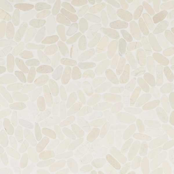 Outdoor & Pavers | 1 sq. ft. Nature Oval Lovina White Pebble Honed Mosaic Tile Lovina White Bathroom Bathroom