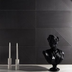 Outdoor & Pavers | 1 sq. ft. Renzo Grafite Black 3D Matte Porcelain 12×24 Tile Grafite 3D Bathroom Bathroom