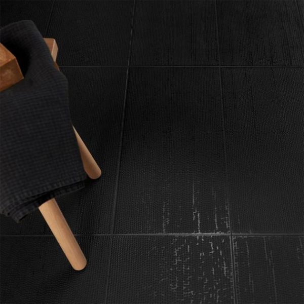 Outdoor & Pavers | 1 sq. ft. Rethink Decoro Leather Black 12×24 Textured Matte Porcelain Tile Deco Black 12X24 Backsplash & Kitchen Backsplash & Kitchen