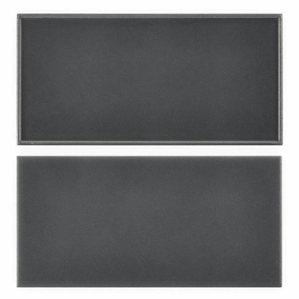 Outdoor & Pavers | 1 sq. ft. Stacy Garcia Maddox Frame Charcoal Black 4×8 Matte Ceramic Subway Tile Frame Black Bathroom Bathroom