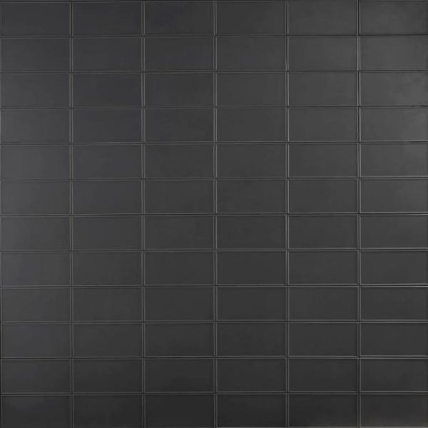 Outdoor & Pavers | 1 sq. ft. Stacy Garcia Maddox Frame Charcoal Black 4×8 Matte Ceramic Subway Tile Frame Black Bathroom Bathroom