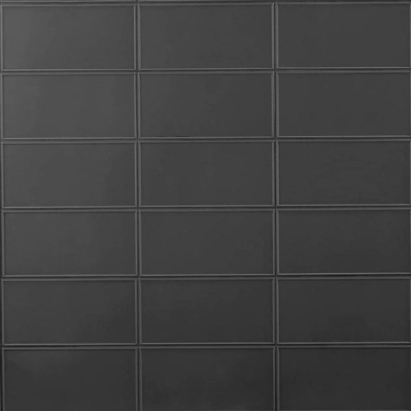 Outdoor & Pavers | 1 sq. ft. Stacy Garcia Maddox Frame Charcoal Black 4×8 Matte Ceramic Subway Tile Frame Black Bathroom Bathroom